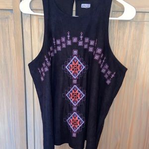 Hollister Suede Embroidered Tank